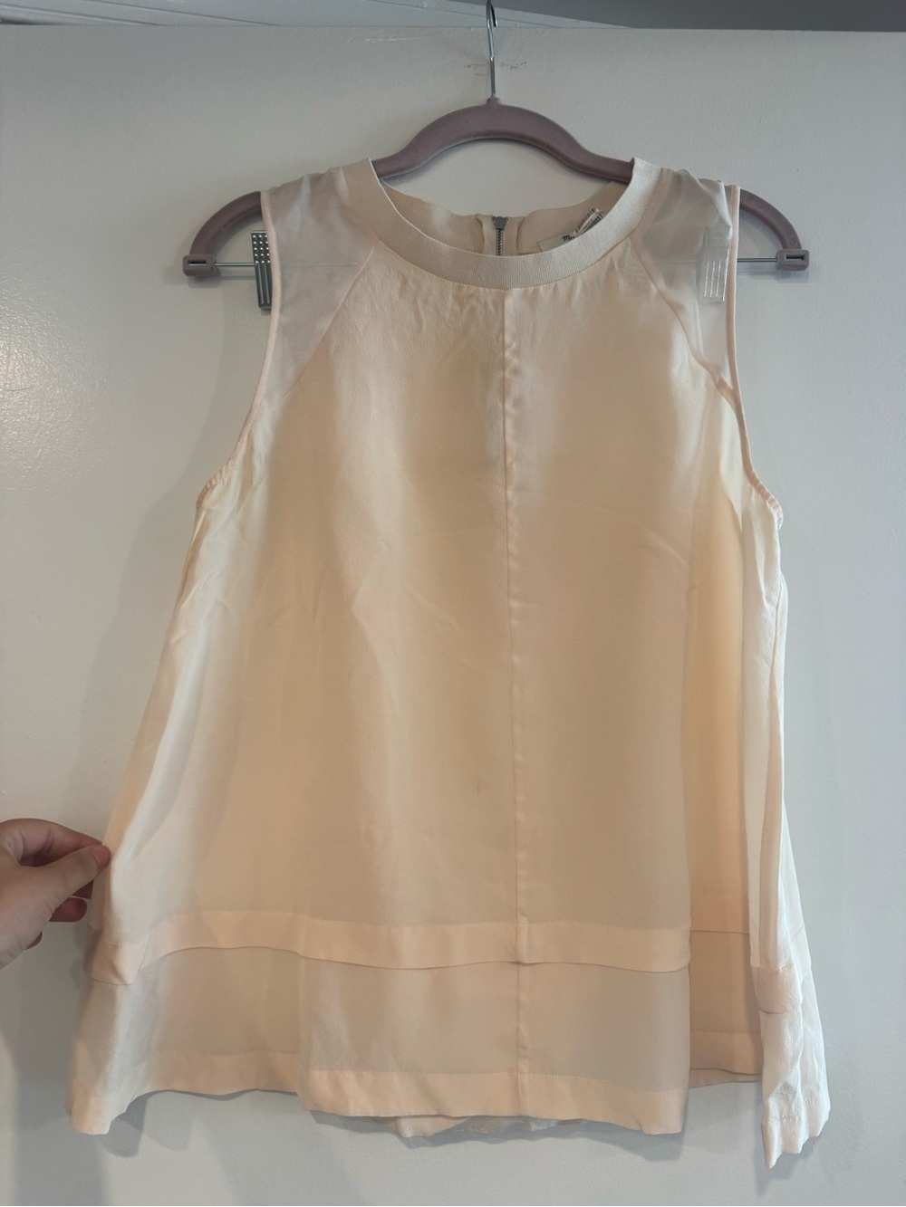 Madewell Cream Sleeveless Silk tank top- large